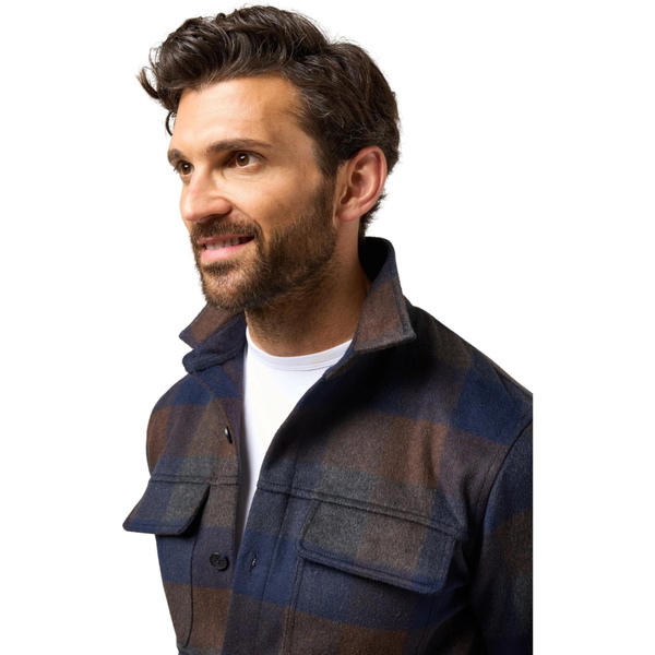 Alan Paine Homme Ripley Plaid Shacket LA2453 - Navy